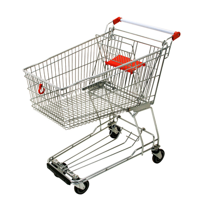 Asian Style 60-275L Folding Shopping Cart Metal Supermarket Store Trolley Grocery Cart