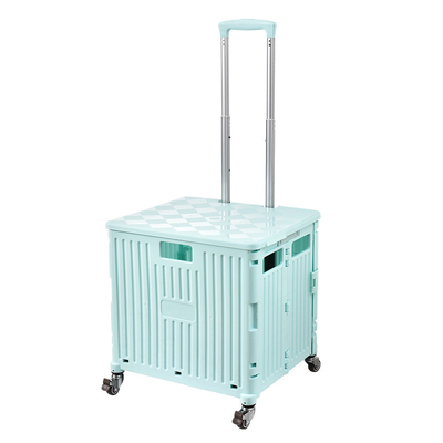 Multifunctional Rolling Folding Trolley Easy Folding Shopping Cart Durable 360 ​​Degree Rotation 4 Wheels With 3 Stage Telescopic Handle