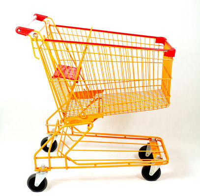 Unfolding Metal 4 Wheel Supermercado Cheap Shopping Supermarket Trolley Cart Standard Dimensions With Child Seat